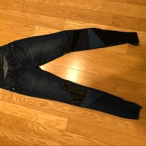 Blank nyc jeans with leather patches